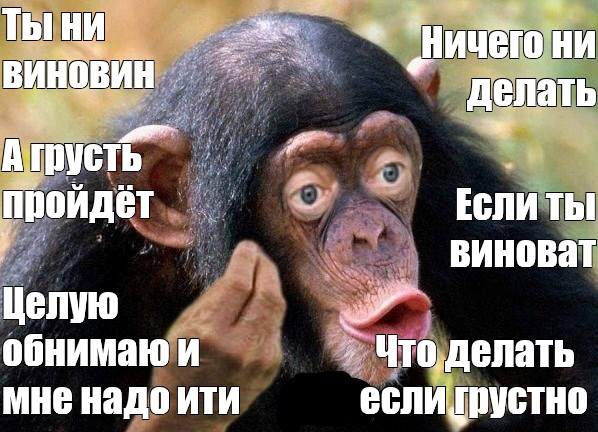 Meme Ты ни виновин Ничего ни делать А грусть пройдёт Если ты виноват