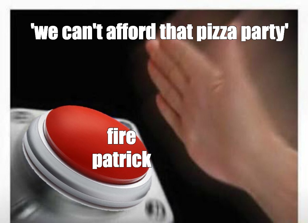 Сomics meme we can t afford that pizza party fire patrick Comics