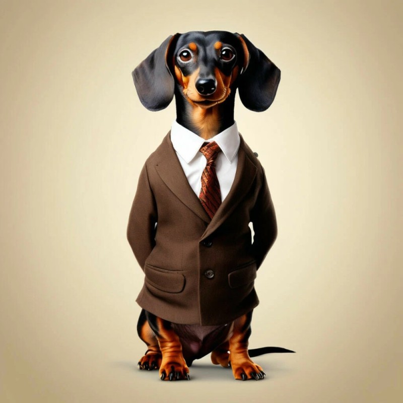 Create meme: Dachshund , dog Dachshund, a dachshund in a suit