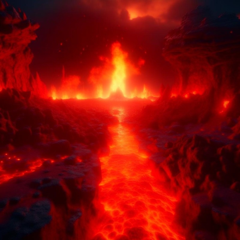 Create meme: the fiery world, lava magma, lava flow