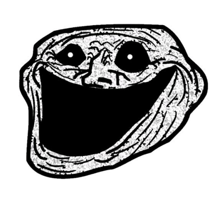 Create meme: trollface monster, the trollface , the troll's face