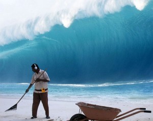 Create meme: tsunami wave, tsunami meme, the sea tsunami