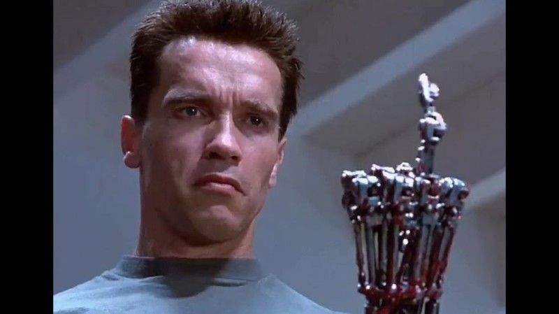 Create meme: Schwarzenegger terminator 2, terminator t 800 Arnold Schwarzenegger, schwarzenegger terminator hand