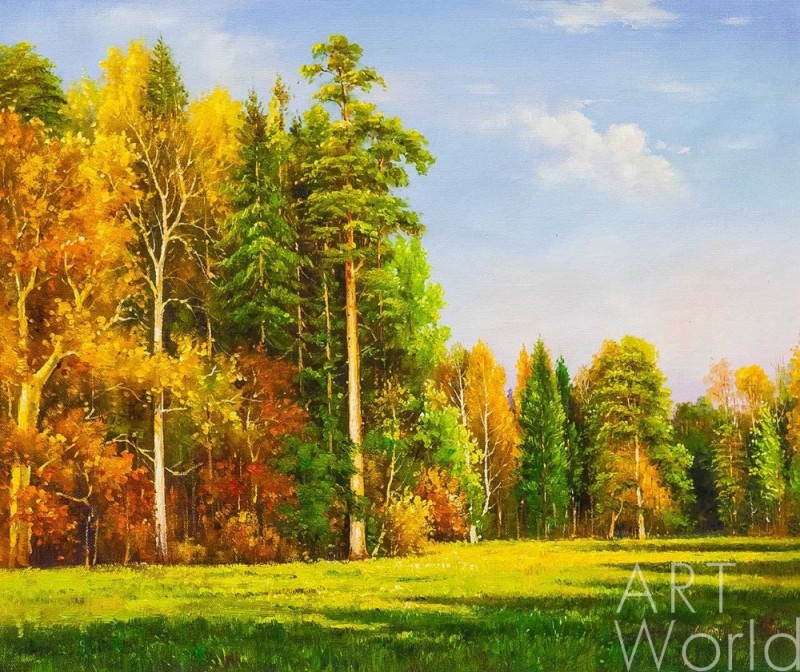 Create meme: painting autumn forest, painting forest, autumn painting