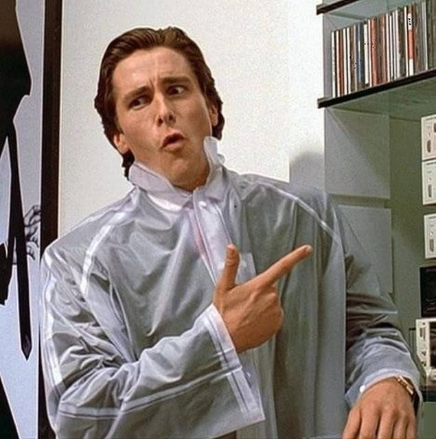 Создать мем: патрик бэйтман, patrick bateman, кристиан бейл американский психопат мем