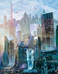 Создать мем: город будущего киберпанк, футуристический город, город будущего
