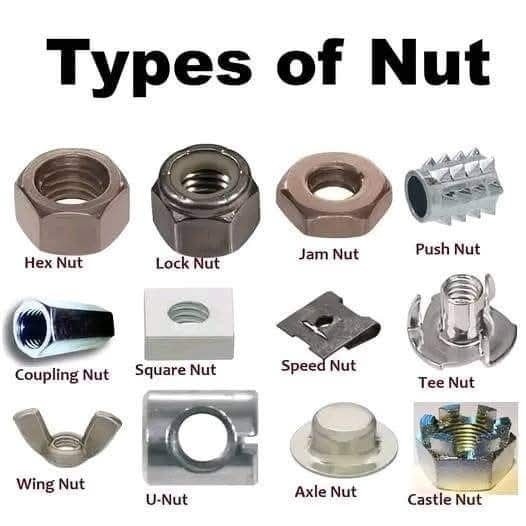 Create meme: bolt and nut, types of nuts, types of nuts