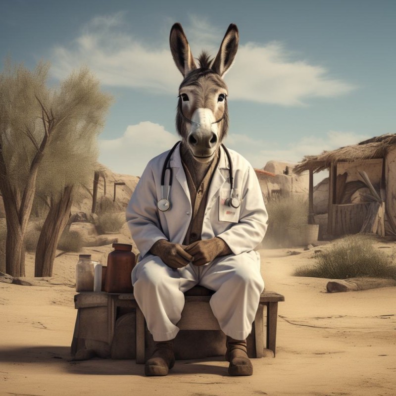 Create meme: donkey doctor, donkeys, donkey 