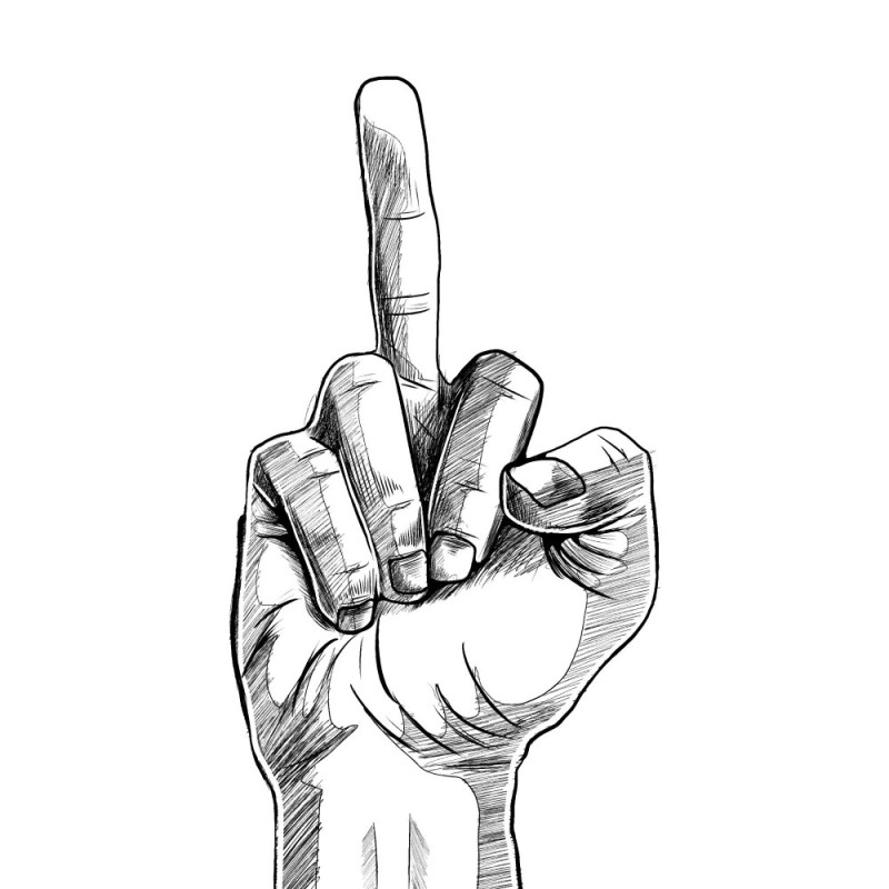 Create meme: middle finger , Finger drawing, middle finger picture