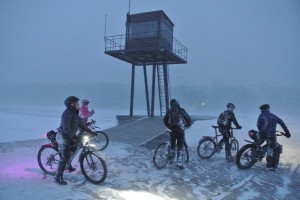 Create meme: Biking on the ice of Ladoga, cyclists in the winter in Murmansk 2019, bike split
