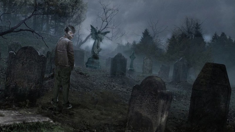 Create meme: fantasy night, the cemetery is scary, cemetery art