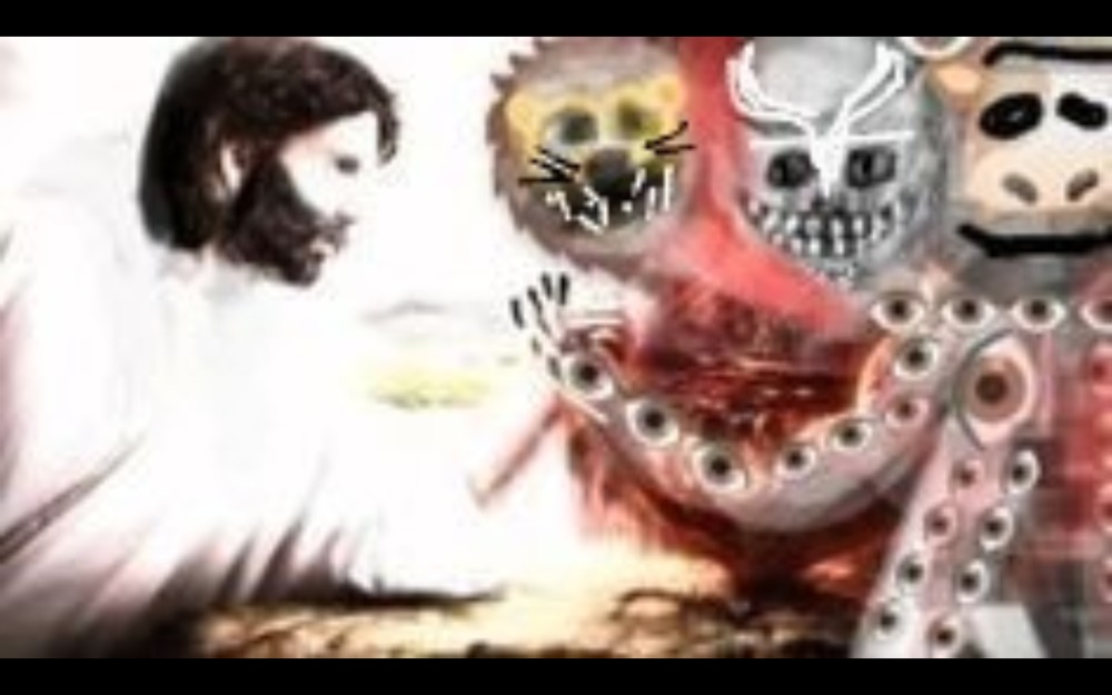 Create meme: The devil and Jesus, Jesus versus the devil, Good is evil