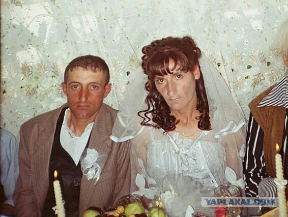 Create meme: The scary bride and groom, Russian wedding jokes, The scary bride