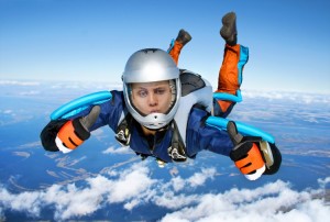 Create meme: to jump with a parachute, parachute jump