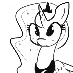 Создать мем: раскраски пони лысые маленькие, my little pony lineart, принцесса луна рисунок карандашом