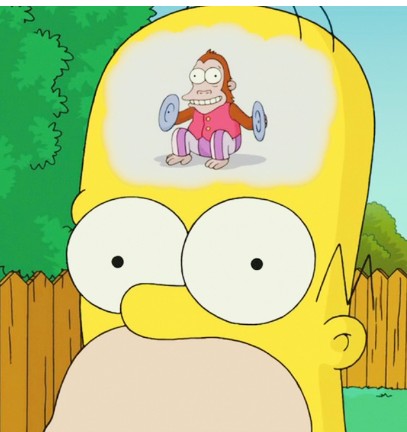 Create meme: monkey in the head simpsons, Homer , Homer Simpson 