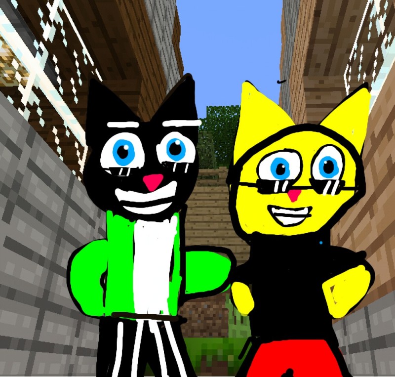 Создать мем: mod cartoon cat for minecraft, котик, мод cartoon cat для майнкрафт