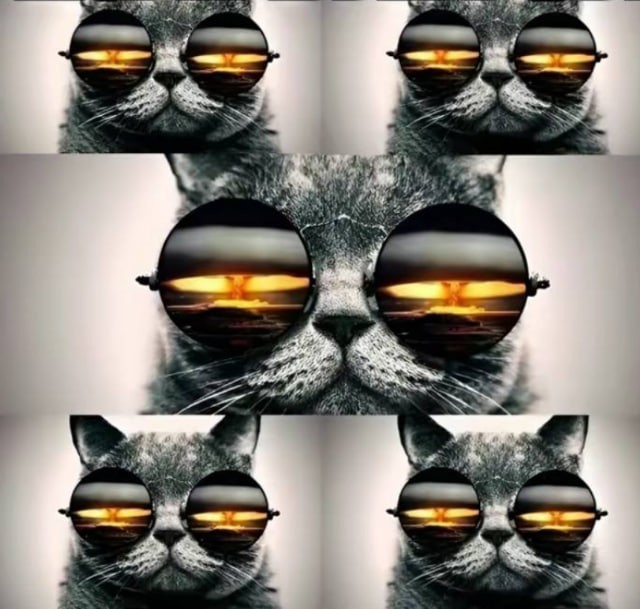 Create meme: cat with glasses, cats with glasses, cool cat 