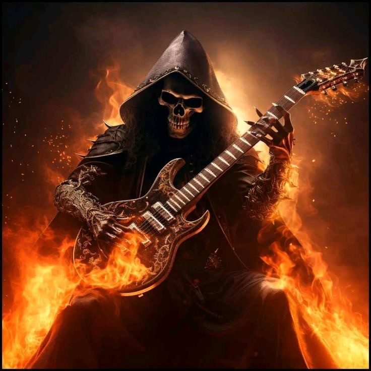 Create meme: heavy metal, rock art, metal guitar