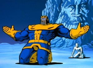 Создать мем: герои марвел танос, серебряный сёрфер мультсериал танос, танос мультсериал