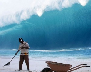 Create meme: tsunami wave, huge tsunami wave, the sea tsunami