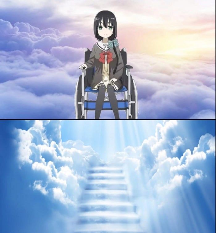 Создать мем: секрет небес фон, лестница в небо, аниме