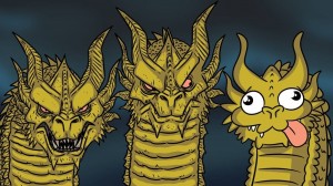 Create meme: the three heads of the dragon meme, three-headed dragon meme