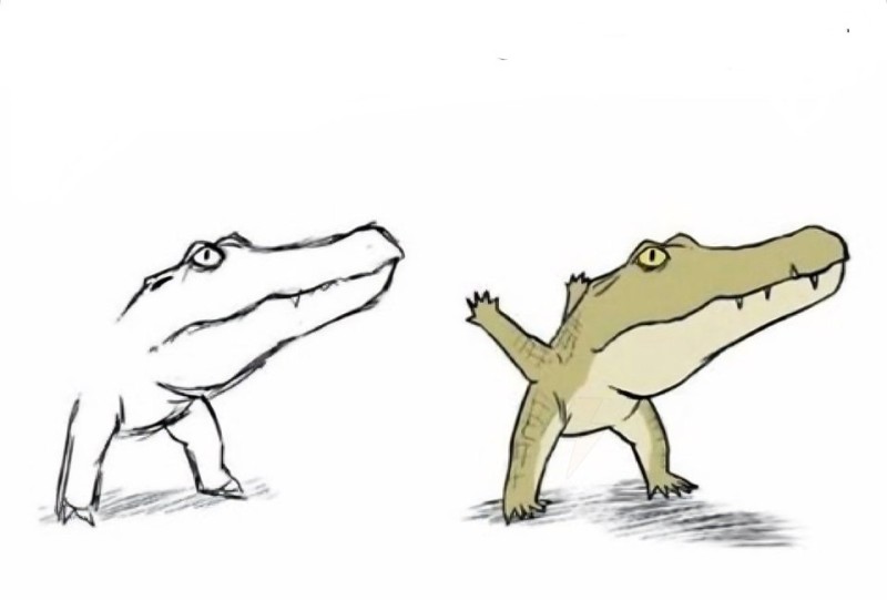 Create meme: crocodile drawing, crocodile children's drawing, crocodile drawing for children