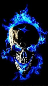 Create meme: skull, cool skulls, skull in blue flames