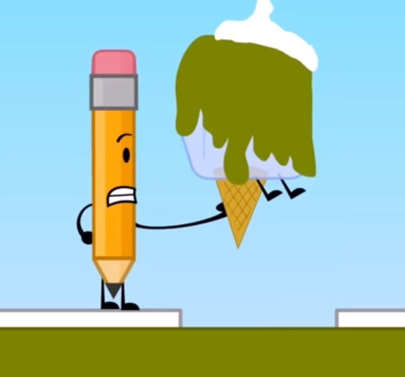 Create meme: bfdi ice cube, bfdi pencil, battle for dream island