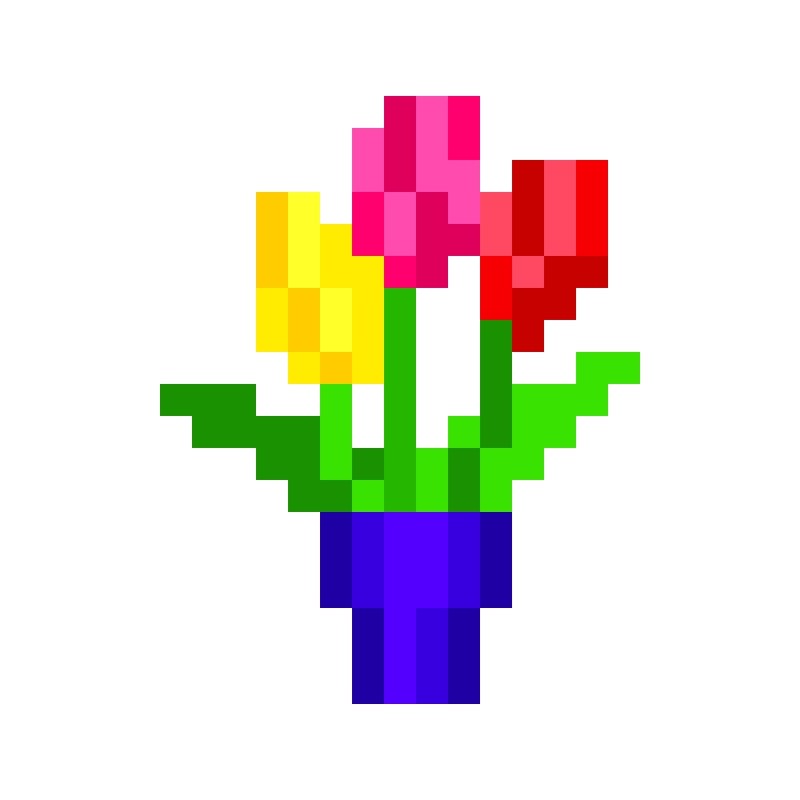 Create meme: tulip minecraft, flowers from minecraft, pixel flower