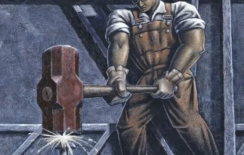 Create meme: The man with the hammer, The blacksmith, human labor