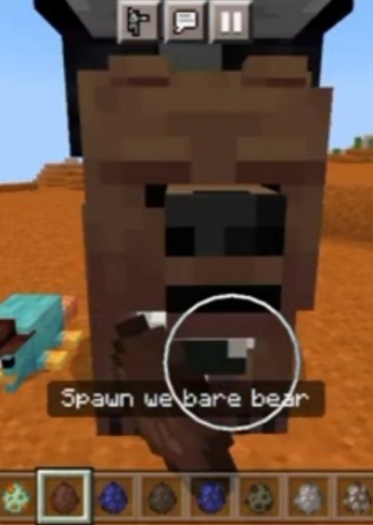 Create meme: minecraft bear, Grizzly bear minecraft, the bear in Minecraft