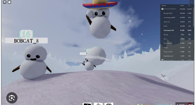 Create meme: get a simulator, roblox , snow day roblox