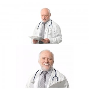 Create meme: meme Harold hide the pain, Dr. Harold meme, grandfather Harold doctor