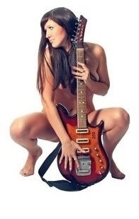 Create meme: a girl with an electric guitar, girl guitar, figure guitar nude