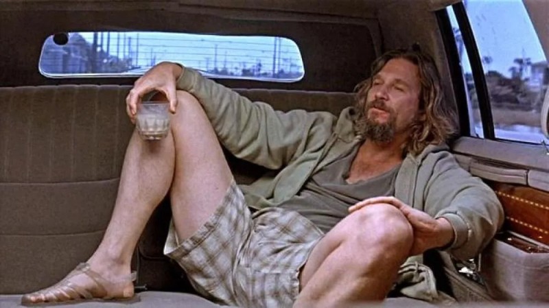 Create meme: the big Lebowski footage, Jeff Bridges lebowski with a glass, the big Lebowski 