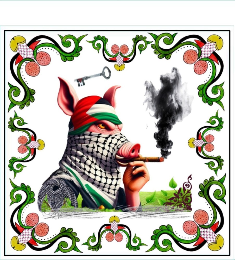 Create meme: pig capitalist, pig caricature, pig with a cigarette