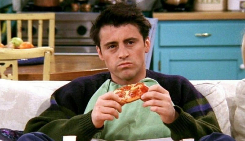 Create meme: Joey tribbiani, help yourself expression, joe tribbiani pizza