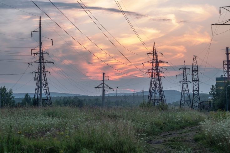 Create meme: power line support, power lines, power line landscape