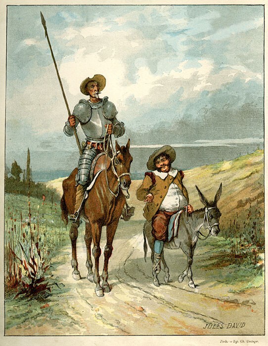 Create meme: Miguel de Cervantes Don Quixote, don Quixote and Sancho Panza, Quixote Don