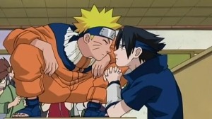 Create meme: naruto and Sasuke funny moments, picture kiss naruto and Sasuke, naruto season 1