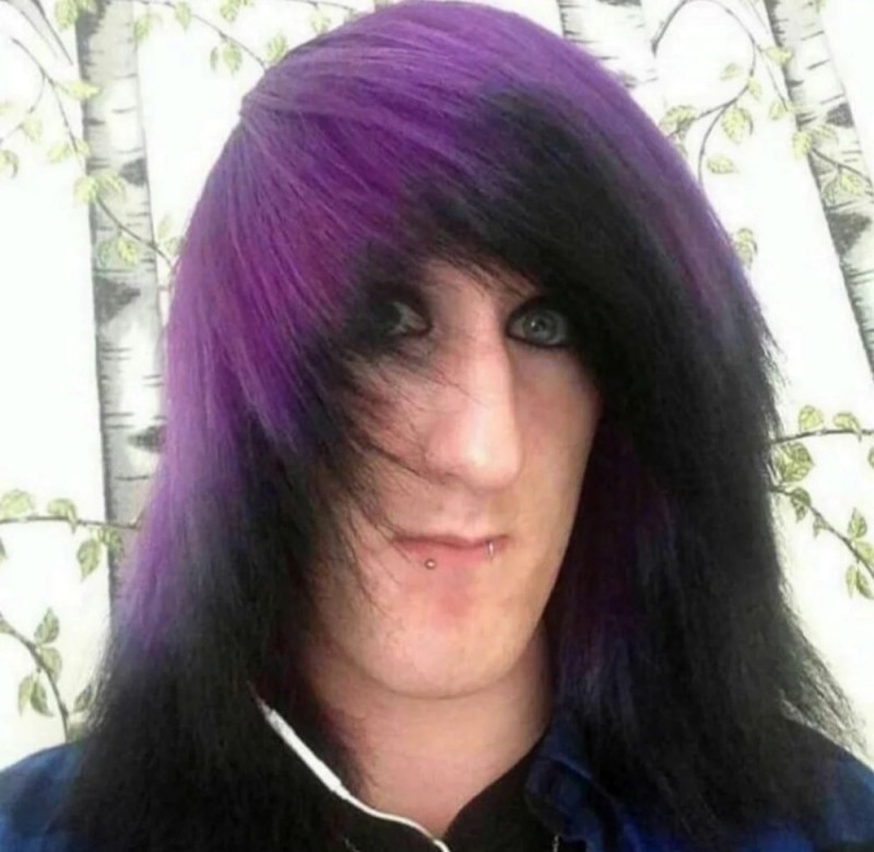 Create meme: logan paul emo, Logan floor emo, emo with purple hair