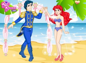 Create meme: Ariel and Elsa and Eric game, mermaid wedding game, games free dress up games Ariel