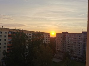 Create meme: sunset in Magnitogorsk, dawn in city Elektrougli, Street