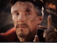 Create meme: a frame from the video, Doctor Strange, strange shows the finger stark