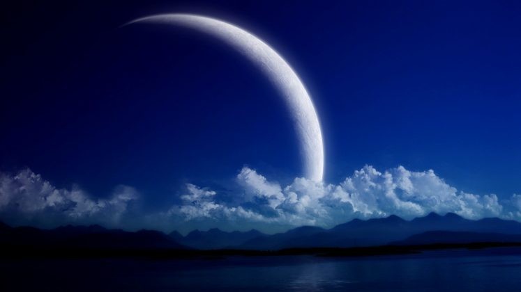 Create meme: nature of the moon, twilight. the saga. new moon, good night beautiful