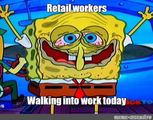 spongebob walking to work