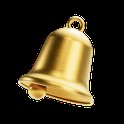 Create meme: bell, golden bell on a white background, Golden bell