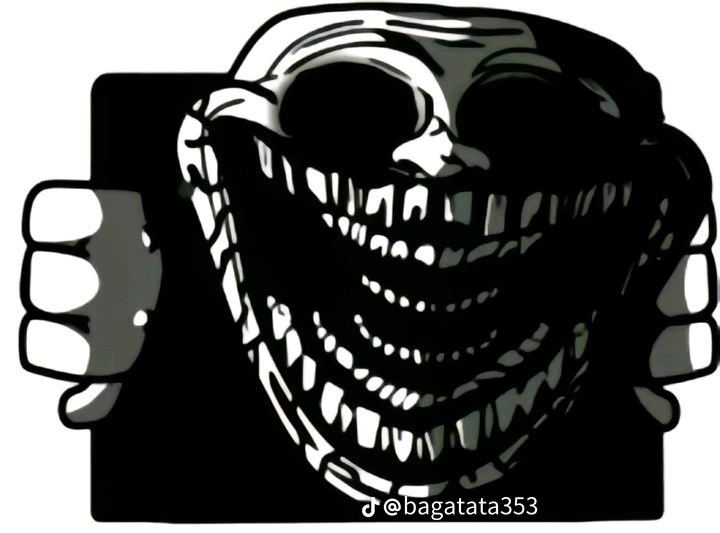 Создать мем: зубы на черном фоне, страшная улыбка рисунок, лицо тролля